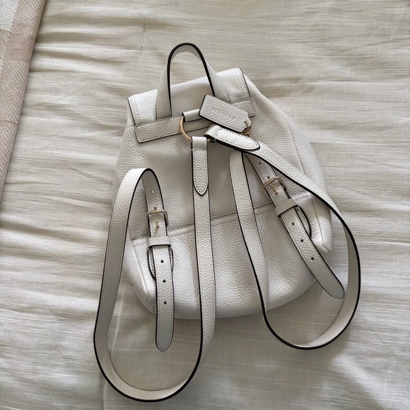 Coach White Pebbled Leather Backpack with Gold Hardware - Picture 2 of 11